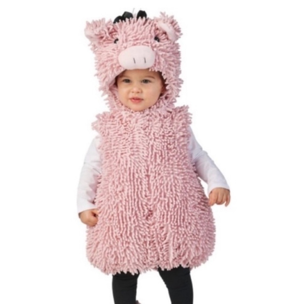 Pink Fuzzy Piglet Kids Halloween Costume - 12-18 months